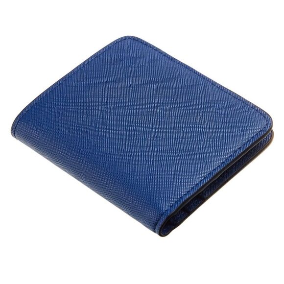 Bright Blue Leather Compact Wallet - Picture 3 of 6
